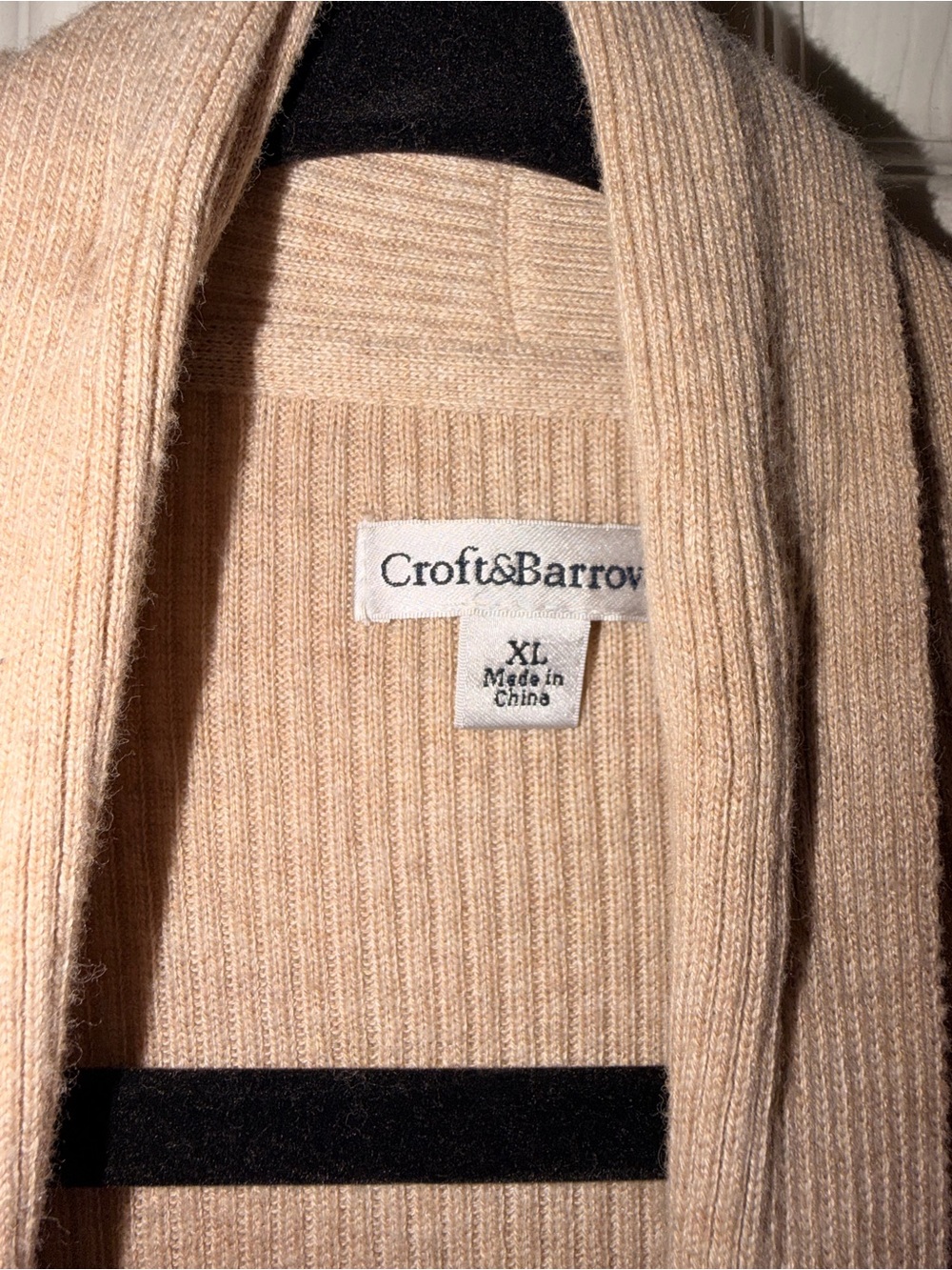 croft & barrow Tan Open-Front Ribbed Cardigan - Picture 2 of 3